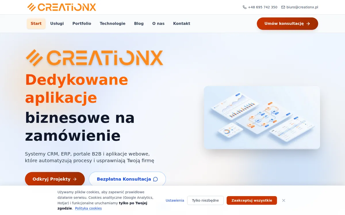 Plataforma de aplicaciones empresariales creationX