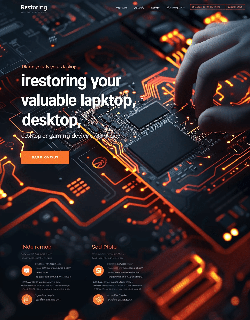 Computer Repair Services - página de reparación de computadoras diseñada por creationX