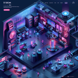 D Sacom Landing Page - página de aterrizaje corporativa diseñada por creationX