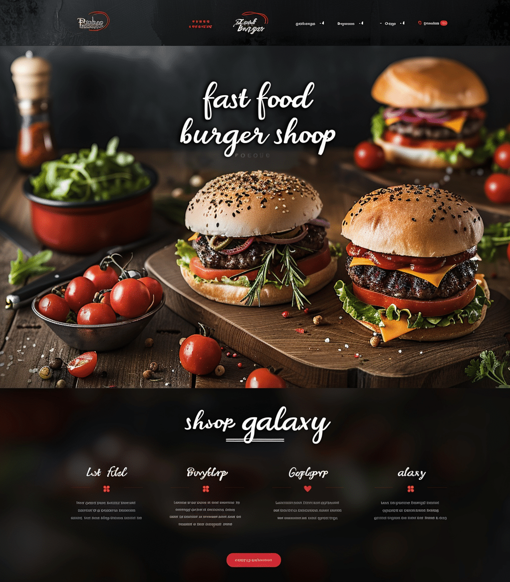 Hamburguesería de comida rápida - página web creada por creationX