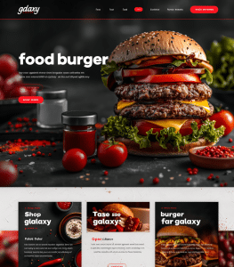 Tienda de hamburguesas - sitio web de comida desarrollado por creationX