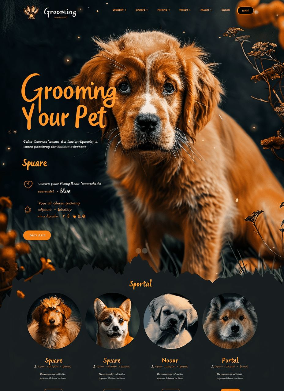 Servicios de cuidado de mascotas - sitio web de peluquería canina por creationX
