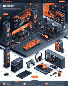 Resetter - sitio web de servicios tecnológicos creado por creationX