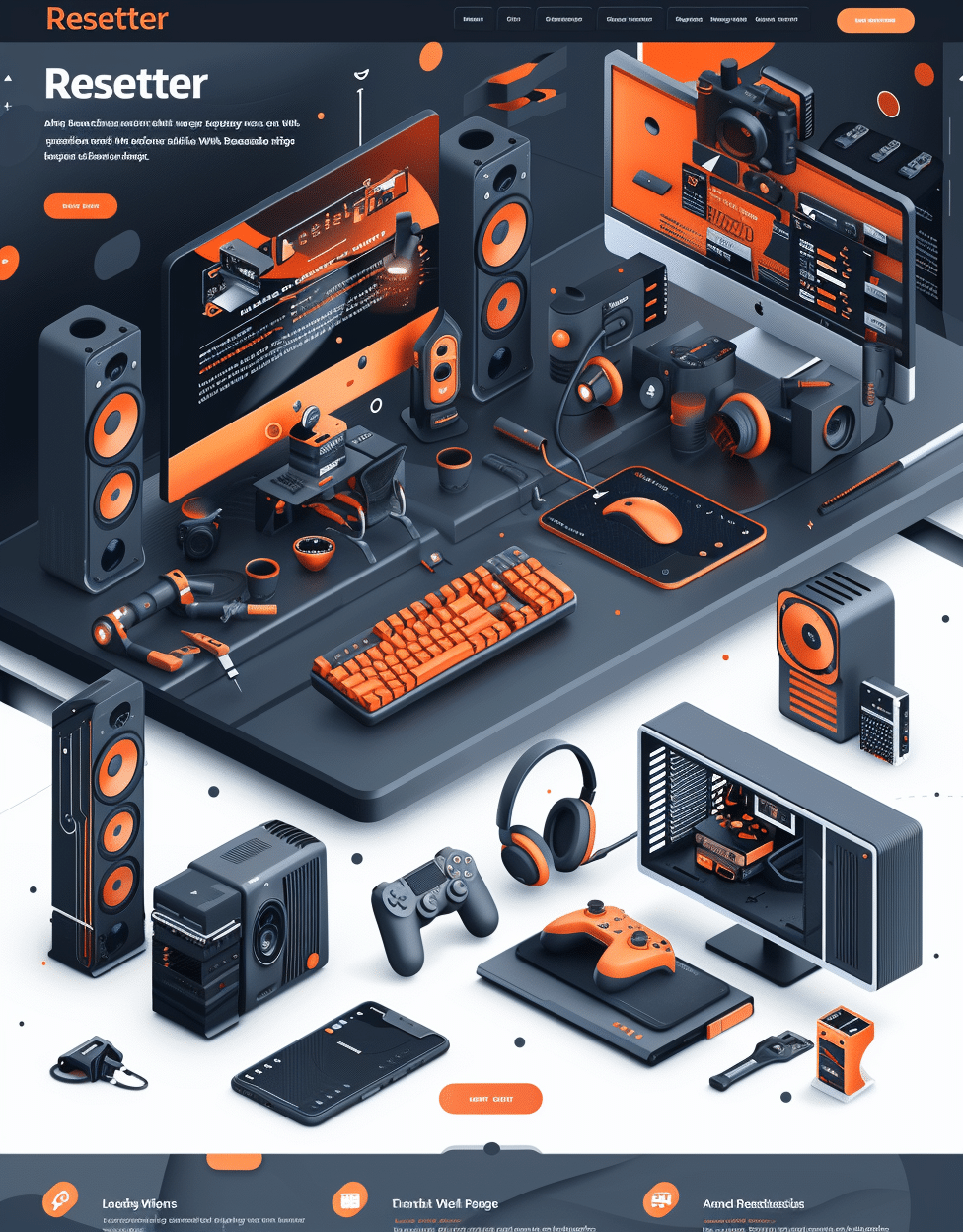 Resetter - sitio web de servicios tecnológicos creado por creationX