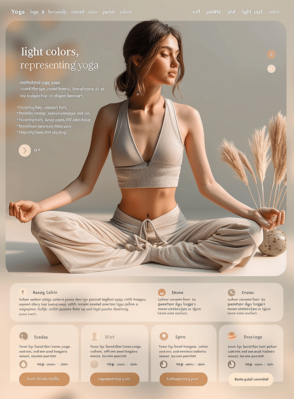 Estudio de yoga colores claros - página web creada por creationX