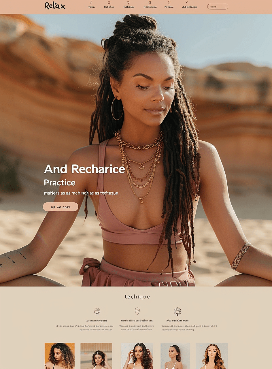 Estudio de yoga profesional - sitio web desarrollado por creationX